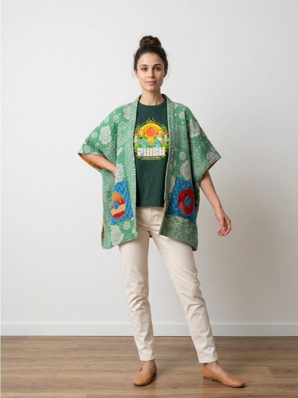 Handcrafted Upcycled PHISH Kantha Tunic NWT One Size - Picture 3 of 16